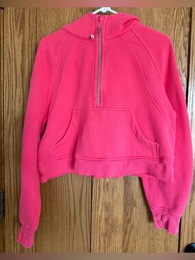 lululemon athletica Cropped Half-Zip Hoodie in Hot Pink